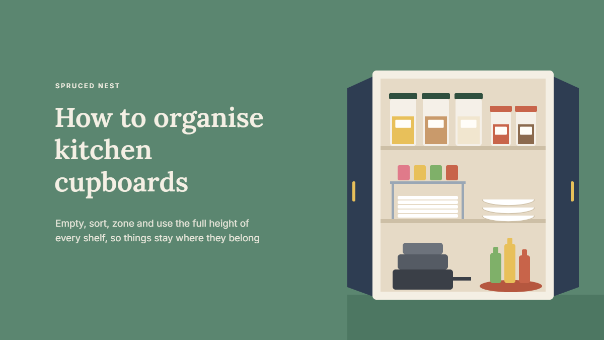 How to organize kitchen cupboards by zone