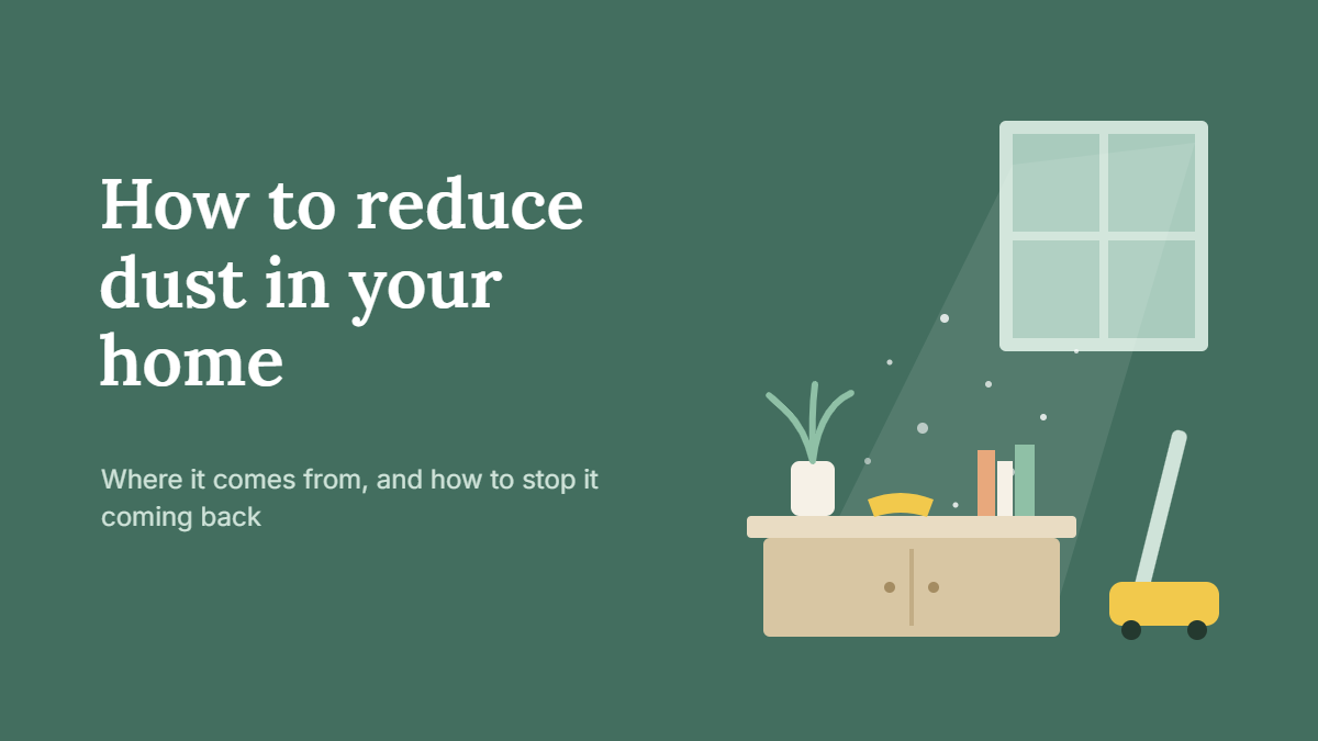 Living room shelves being wiped with a microfiber cloth to reduce dust at home