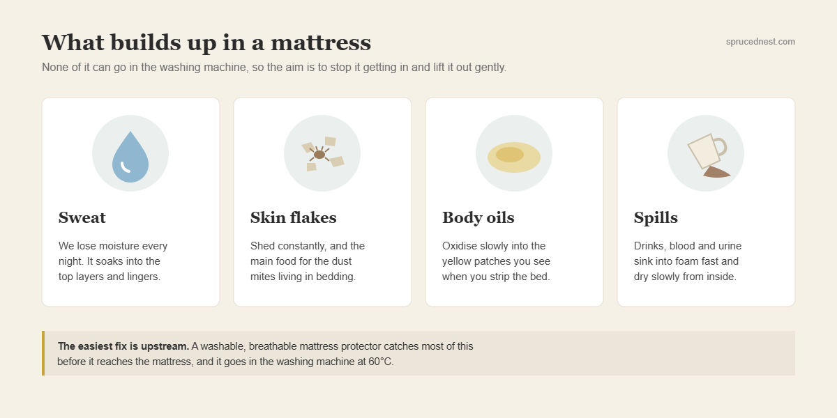 What builds up inside a mattress and why you should clean a mattress regularly
